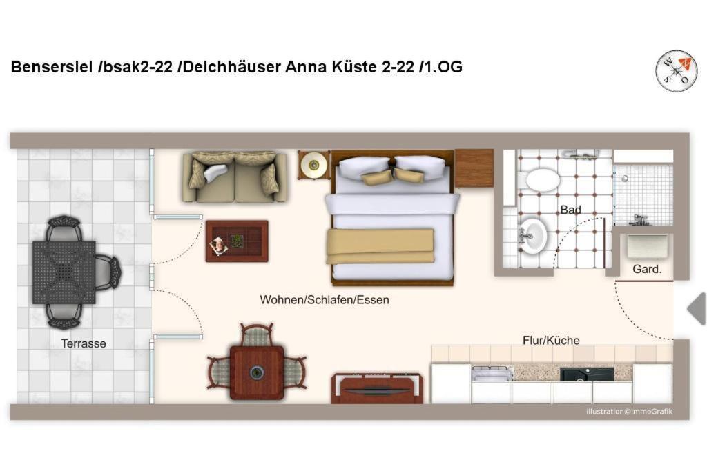 Ferienwohnung Deichhäuser Anna Küste Deichhäuser Anna Küste 2-22 Bensersiel Exterior foto